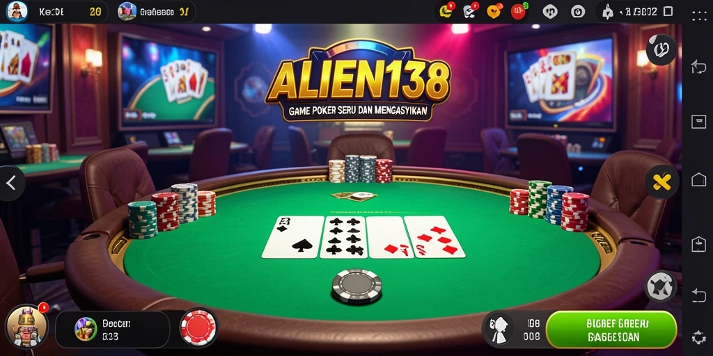 Tampilan gameplay Poker yang seru dan mengasyikan di ALIEN138.