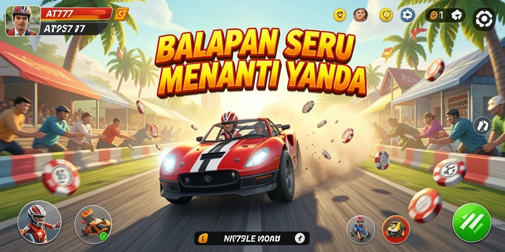 Tampilan gameplay balapan AT777 yang seru dan menegangkan.