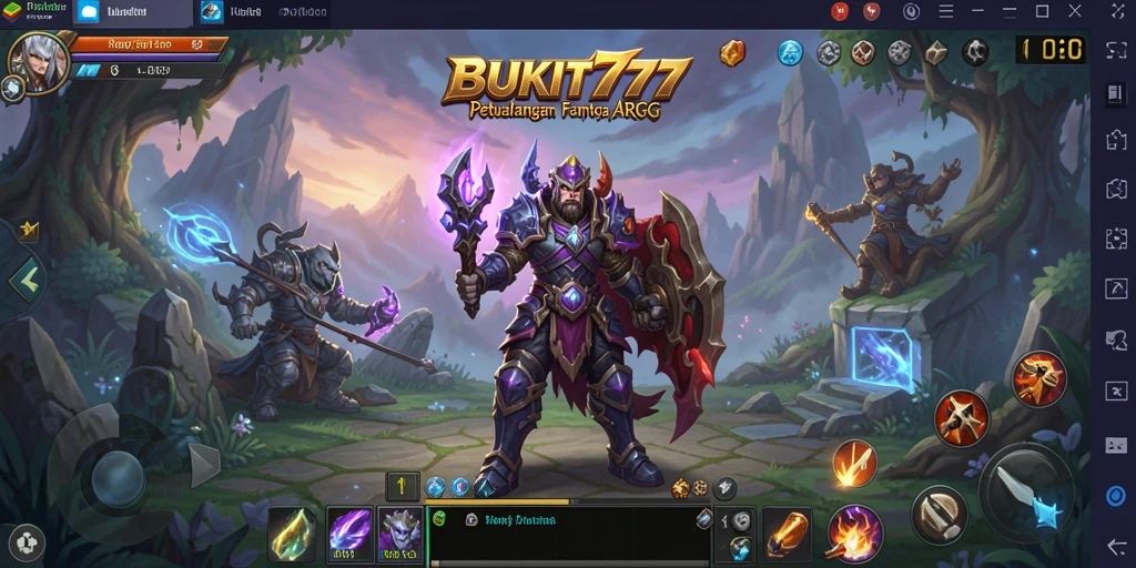 Screenshot menunjukkan aksi pertempuran epik dalam BUKIT777.