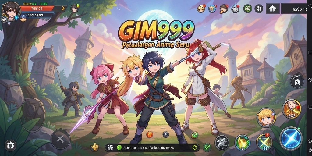 Tampilan gameplay GIM999 yang memukau dan penuh aksi Anime.