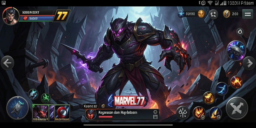 Screenshot gameplay MARVEL77 menampilkan suasana horor yang mencekam.