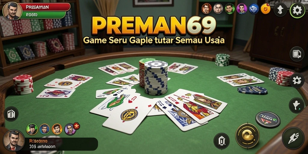 Tampilan gameplay Gaple yang seru dan interaktif di PREMAN69.