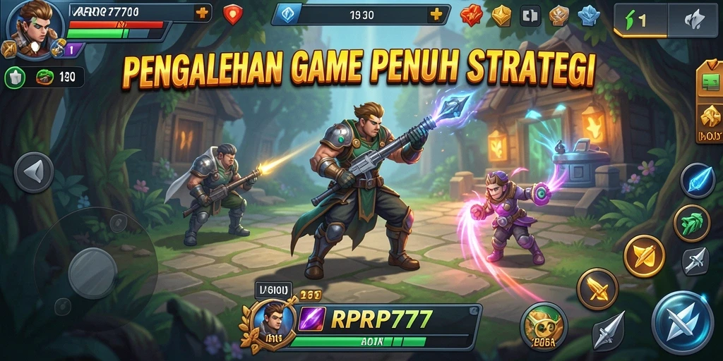 Tangkapan layar utama RPRP777 menampilkan gameplay Idle yang menarik.
