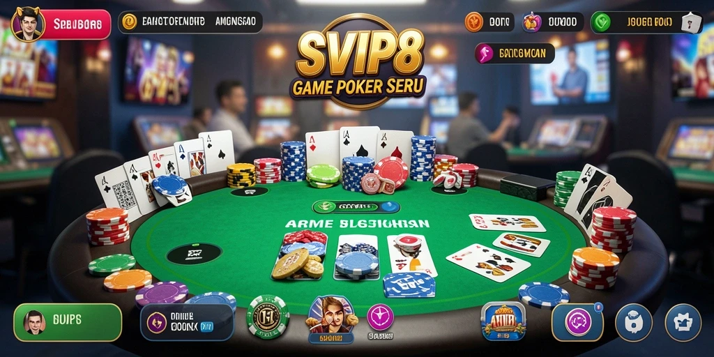 Tampilan menarik gameplay Poker di SVIP8 dengan interaksi pemain.