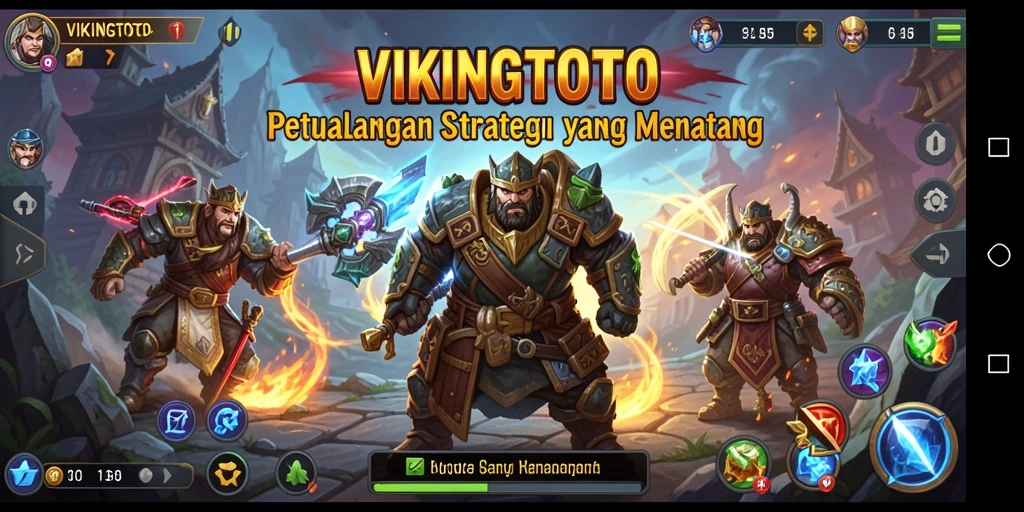 Gameplay VIKINGTOTO menampilkan pertarungan strategi yang mendebarkan.
