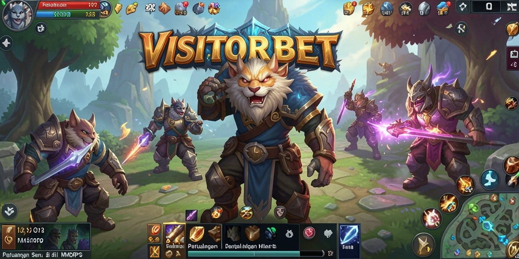 Screenshot gameplay <strong>VISITORBET</strong> menampilkan pertarungan seru di dunia MMORPG.